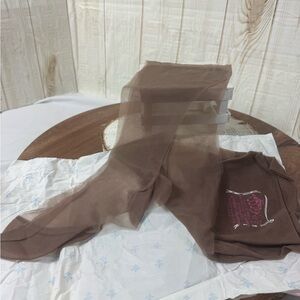 Kara lace welt 400 needle-15 Denier seamless stockings.2 pairs